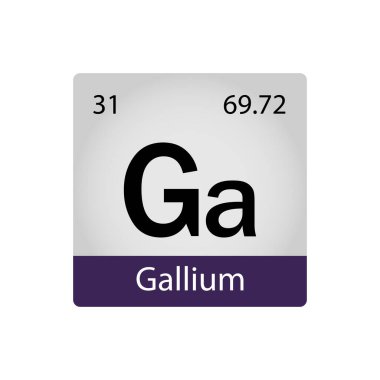 31 kimya elementi. Galyum elementi periyodik tablo. Kimya konsepti. Vektör illüstrasyonu kartlar, posterler, çıkartmalar için mükemmeldir.