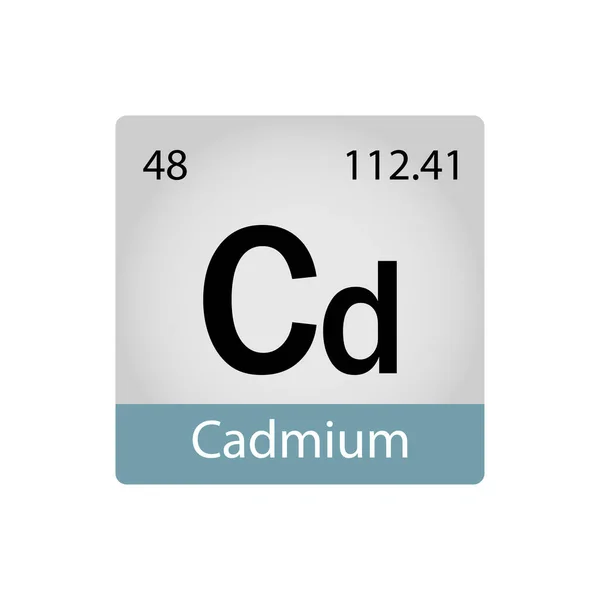 Scheikunde Element Zilver Element Periodiek Systeem Cadmiumconcept Vector Illustratie Perfect — Stockvector