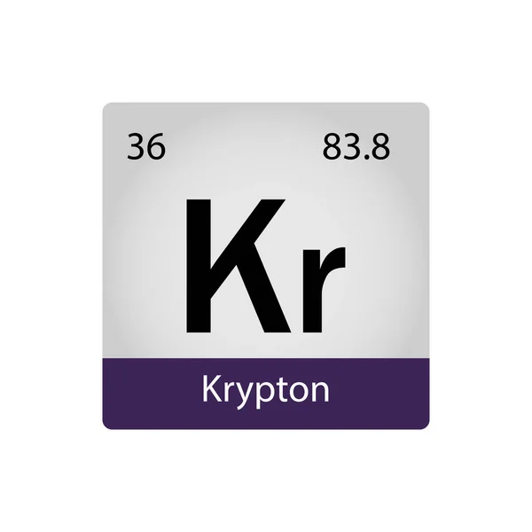 Elemento Químico Tabla Periódica Del Elemento Krypton Concepto Químico Ilustración — Vector de stock
