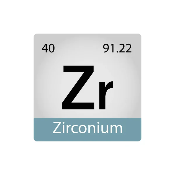 Kimyasal Element Zirkonyum Elementi Periyodik Tablo Kimya Konsepti Vektör Illüstrasyonu — Stok Vektör