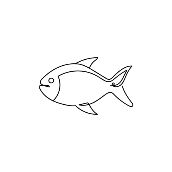 Continuous One Line Drawing Fish Vector Illustration Perfect Greeting Cards — Stock Vector