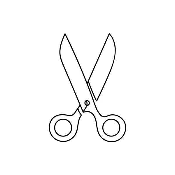 Continuous One Line Drawing Scissor 반사기는 초대장 포스터 스티커 의복에 — 스톡 벡터