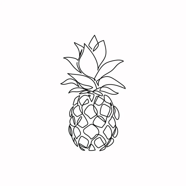 Continuous One Line Drawing Pineapple Vector Illustration Perfect Greeting Cards — 图库矢量图片