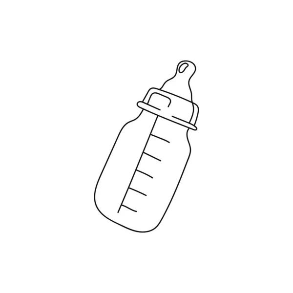 Continuous One Line Drawing Baby Bottle Vector Illustration Perfect Greeting — ストックベクタ