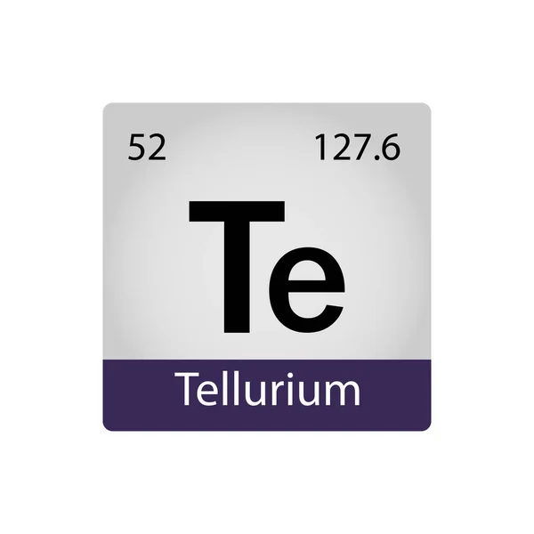 Kémiai Elem Tellurium Elem Periódusos Táblázat Kadmiumkoncepció Vektor Illusztráció Tökéletes — Stock Vector