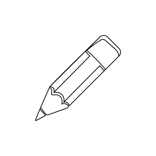 Folyamatos Egy Vonal Rajzol Egy Ceruzát Iskolai Ceruza Szimbólum Vektor — Stock Vector