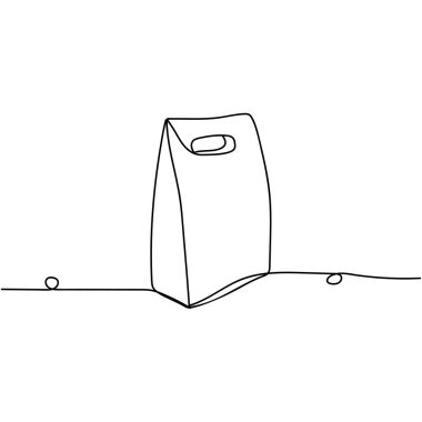 Devamlı bir kese kağıdı çizimi. Vektör çizimi. Kartlar, parti davetiyeleri, posterler, çıkartmalar, giysiler için mükemmel..