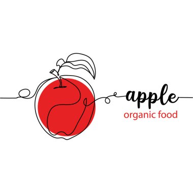 Aralıksız çizilen tatlı elma çizimleri. Asgari düzeyde. Kartlar, parti davetiyeleri, posterler, çıkartmalar, giysiler için mükemmel. Meyve konsepti. Organik yiyecekler