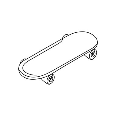 Silüette sürekli bir kaykay çizgisi. Asgari düzeyde. Kartlar, parti davetiyeleri, posterler, çıkartmalar, giysiler için mükemmel. Siyah soyut simge