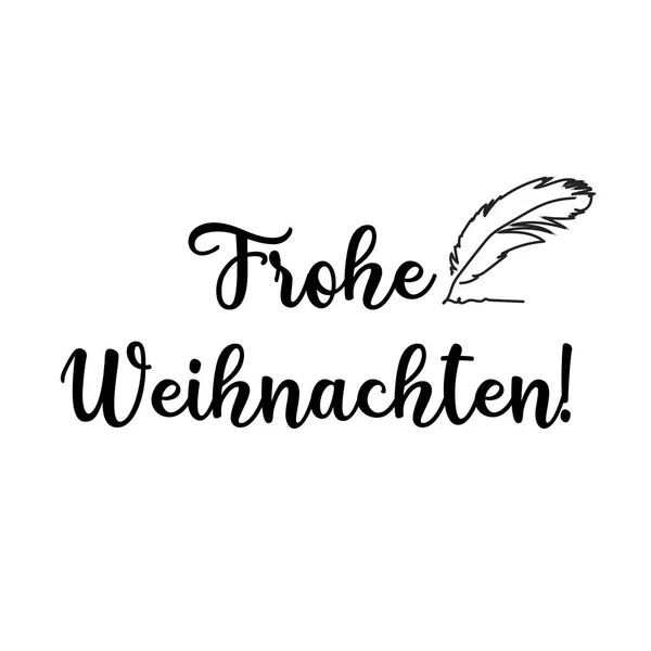 ドイツ語でメリークリスマスのテキスト カード パーティー招待状 ポスター ステッカー 衣類に最適です — ストックベクタ