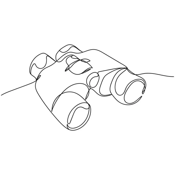 Una Línea Continua Prismáticos Silueta Estilo Mínimo Perfecto Para Tarjetas — Archivo Imágenes Vectoriales