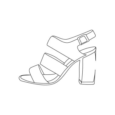 Silüet içinde bir sıra kadın ayakkabısı. Asgari düzeyde. Kartlar, parti davetiyeleri, posterler, çıkartmalar, giysiler için mükemmel. Siyah soyut simge