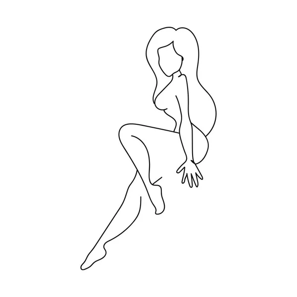 Continu Une Ligne Belle Femme Silhouette Style Minimal Parfait Pour — Image vectorielle