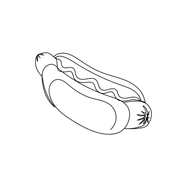 Continuo Una Línea Hot Dog Silueta Estilo Mínimo Perfecto Para — Vector de stock