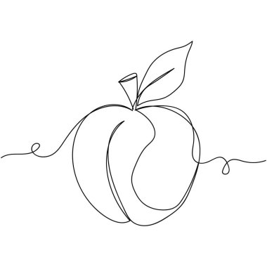 Sürekli bir sıra şeftali ve silüet. Doğrusal biçimlendirilmiş. Asgari biçim.