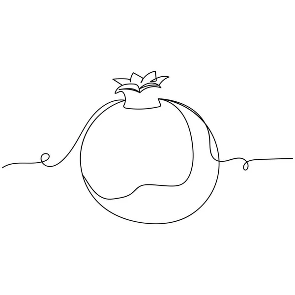 Continu Une Ligne Fruits Grenade Silhouette Stylisé Linéaire Style Minimal — Image vectorielle