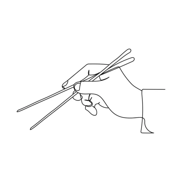 Безперервна Одна Лінія Руки Зубчастою Паличкою Силуеті Лінійний Стилізований Мінімальний — стоковий вектор