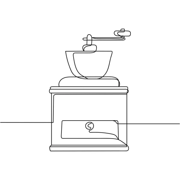 Безперервна Одна Лінія Ретро Кавоварки Силуеті Лінійний Стилізований Мінімальний Стиль — стоковий вектор
