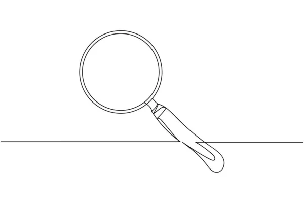 Continuelle Une Ligne Loupe Silhouette Stylisé Linéaire Minimaliste — Image vectorielle