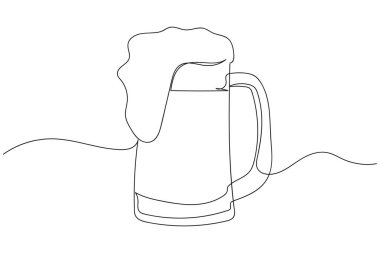 Silüette sürekli bir sıra cam bira. Doğrusal biçimlendirilmiş. Minimalist.