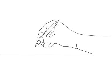 Silüet şeklinde bir kalemle sürekli bir el çizgisi. Doğrusal biçimlendirilmiş. Minimalist.