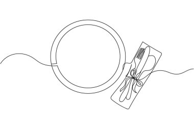 Silüet içinde aralıksız bir sıra noel masası. Doğrusal biçimlendirilmiş. Minimalist.