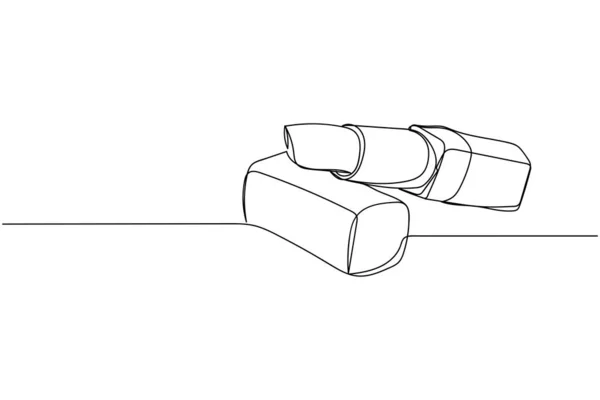 Непрерывная Линия Косметической Помады Силуэте Линейный Стилизованный — стоковый вектор