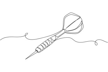 Beyaz arka planda siluet halinde aralıksız bir dart serisi. Doğrusal biçimlendirilmiş. Minimalist.