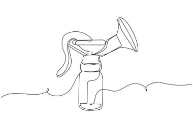 Beyaz bir arka planda silüet halinde bir sıra devamlı elle göğüs pompası. Doğrusal biçimlendirilmiş. Minimalist.