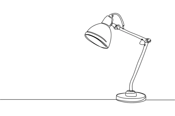 Kontinuerlig Linje Elegant Lampa Siluett Vit Bakgrund Linjär Stilisering Minimalistisk — Stock vektor