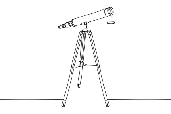 Kontinuierliche Teleskoplinie Silhouette Auf Weißem Hintergrund Lineare Stilisierung Minimalistisch — Stockvektor