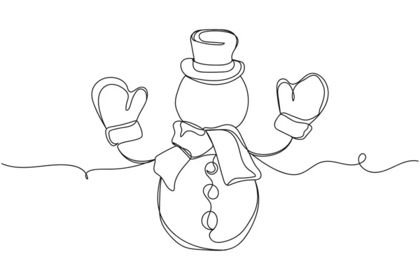 Beyaz Bir Arka Planda Sürekli Komik Bir Kardan Adam Noel — Stok Vektör