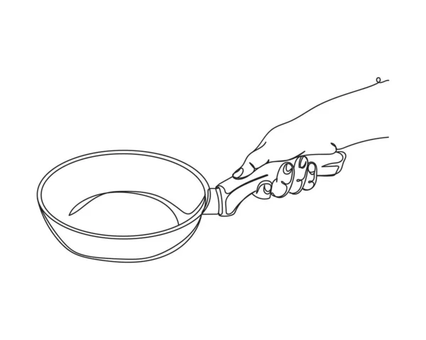 Continuous One Line Drawing Hand Holding Simple New Empty Non — Stok Vektör