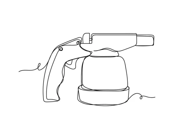 Dibujo Continuo Una Línea Del Icono Del Quemador Gas Manual — Archivo Imágenes Vectoriales