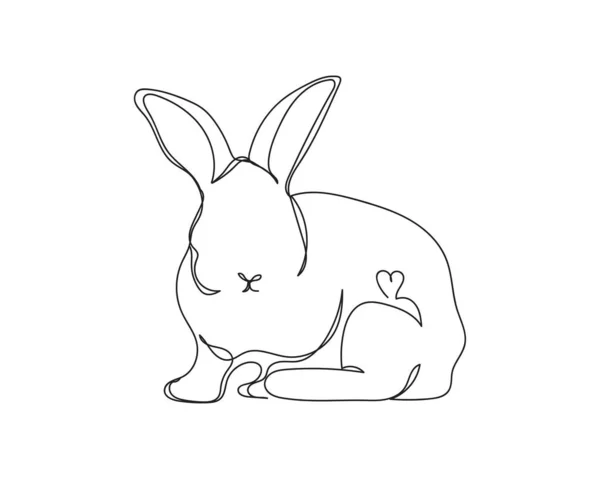 Beyaz Arka Planda Siluet Halinde Güzel Tavşan Ikonu Çizimleri Devam — Stok Vektör