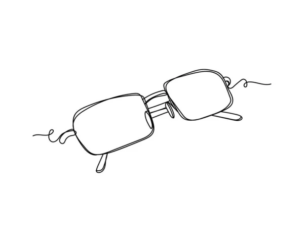 Dibujo Continuo Una Línea Gafas Para Icono Del Ojo Silueta — Vector de stock