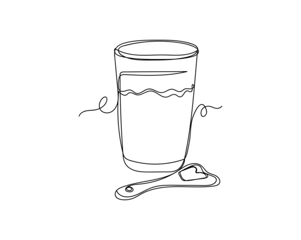Безперервний Один Лінійний Малюнок Склянки Пива Силуеті Білому Тлі Лінійно — стоковий вектор