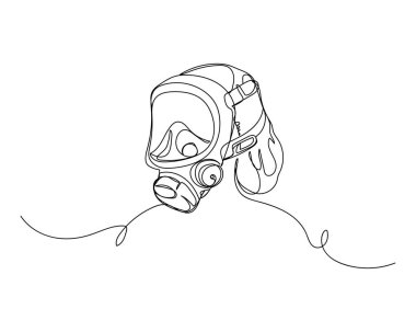 Beyaz arkaplanda siluet ikonu içindeki koronavirüs doktoru salgınının sürekli bir çizimi. Doğrusal biçimlendirilmiş.