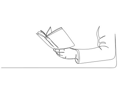 Beyaz arka planda sürekli el ele tutuşup kitap okuma konsepti çiziyorlar. Doğrusal biçimlendirilmiş. Minimalist.