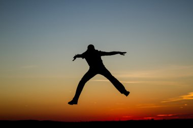 İnsanlar siluet günbatımı