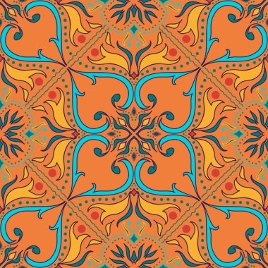 Vektör sorunsuz doku. Güzel renkli desen tasarım ve moda dekoratif elemanları ile için