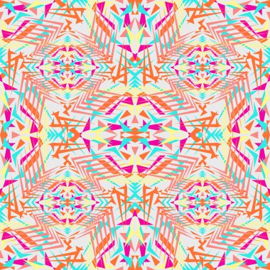 Vektör sorunsuz doku. Kabile geometrik desen. Elektro boho renk eğilim. Aztek süs stili