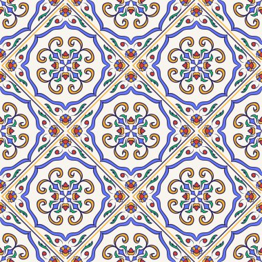 Vektör sorunsuz doku. Güzel renkli desen tasarım ve moda dekoratif elemanları ile için