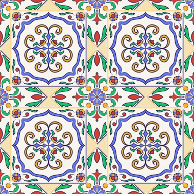 Vektör sorunsuz doku. Güzel renkli desen tasarım ve moda dekoratif elemanları ile için