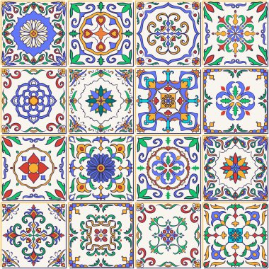 Vektör sorunsuz doku. Güzel patchwork desen tasarım ve moda dekoratif elemanları ile için