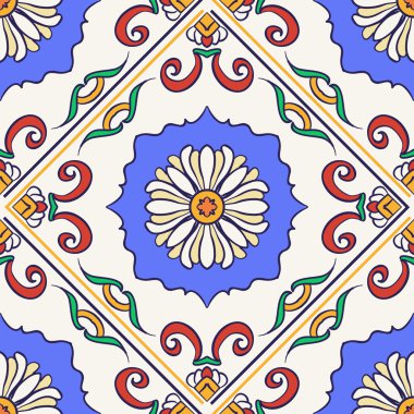 Vektör sorunsuz doku. Güzel renkli desen tasarım ve moda dekoratif elemanları ile için