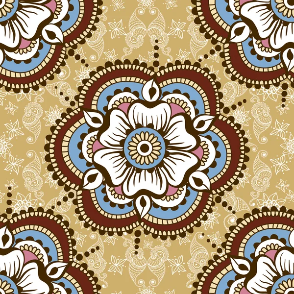 Διάνυσμα επαναλαμβανόμενες υφές με floral στολίδι σε Ινδικό στιλ. Καλλωπιστικά mehndi μοτίβο. Χέρι που έθνικ σχέδιο — Διανυσματικό Αρχείο