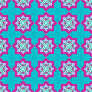 Vektör sorunsuz doku. Mozaik süsler ile Arap Müslüman geometrik desen