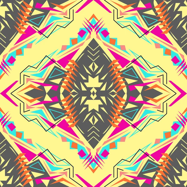 Vector smidig konsistens. Tribal geometriska mönster. Electro boho färg trend. Aztec dekorativ stil. Etniska native American Indian ornament — Stock vektor