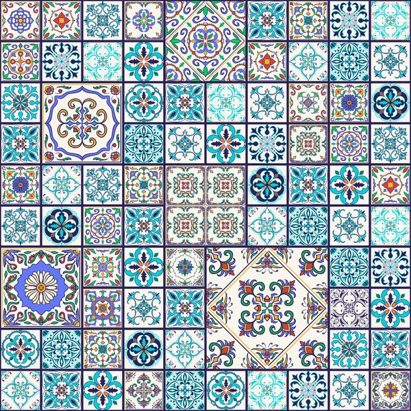Vektör sorunsuz doku. Güzel mega patchwork desen tasarım ve moda dekoratif elemanları ile için